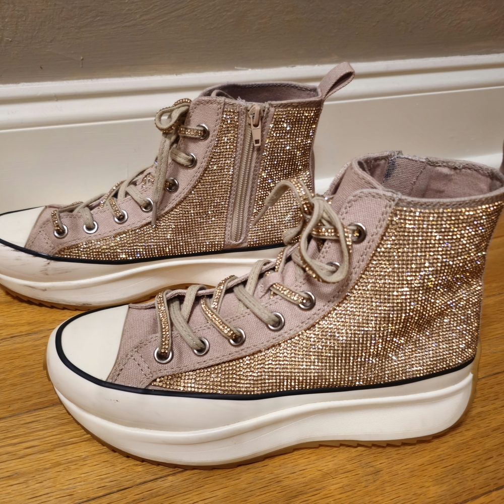 Steve Madden Glittery High-Top Sneakers - Picture 3 of 8